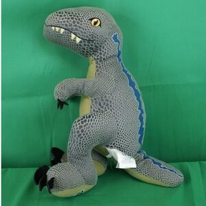 Build-A-Bear Jurassic World Blue Velociraptor Plush Dinosaur Grey Blue 18"